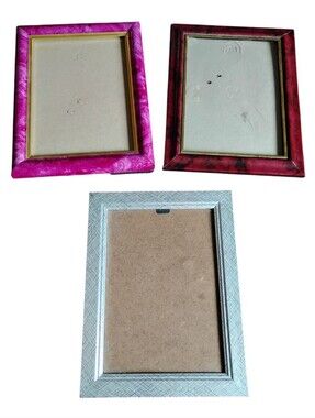 Photo Frames (Set of 3), 5" x 7", Easel Stands, Glass Panes, Pre-owned